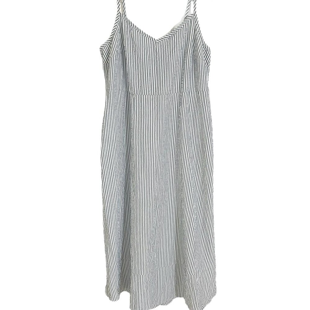 NWOT Market & Spruce Navy and White Stripe Midi Dress